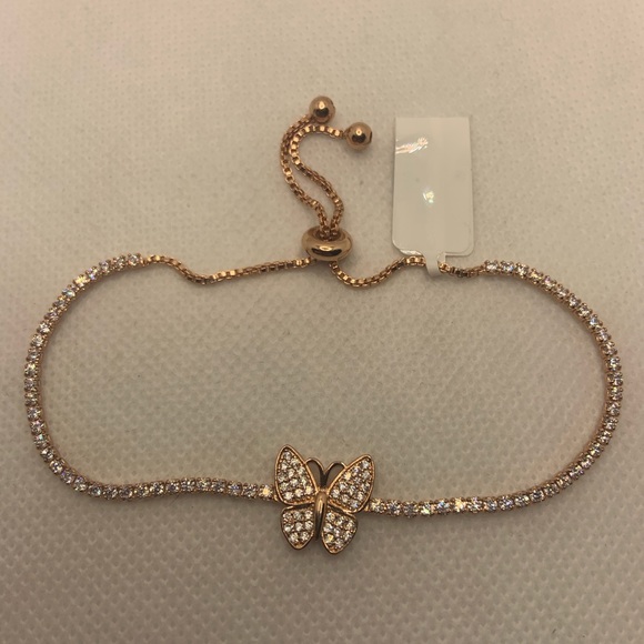 DIAMOND BUTTERFLY ADJUSTABLE BRACELET - Picture 4 of 8